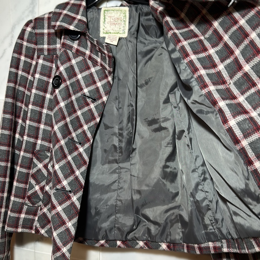 - Flying Tomato Checkard Pea coat size S - Picture 4 of 9